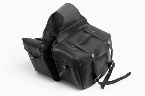SADDLE BABS: A pair of solid leather saddle bags [Location: Melbourne]