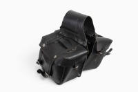 SADDLE BABS: A pair of solid leather saddle bags [Location: Melbourne] - 2