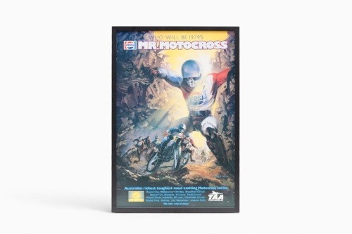 MR. MOTORCROSS: A promotional poster for the 1979 Australian Mr. Motorcross Series, 80cm high, 54cm wide overall [Location: Melbourne]