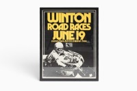 WINTON: A promotional poster for the Hartwell Motorcycle Club Winton Road Races June 19 (year unknown) event, 61cm high, 48cm wide overall [Location: Melbourne]