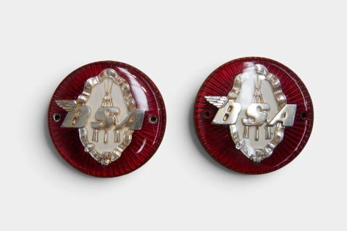 BSA: A pair of BSA three inch tank badges [Location: Melbourne]