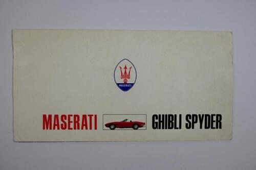 MASERATI GHIBLI SPYDER: An interesting official 1969 Maserati Ghibli Spyder sales brochure