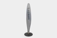 PROPELLER: A large polished aluminum propeller blade believed to be off Mustang, 176.5 cm overall including metal base - 2