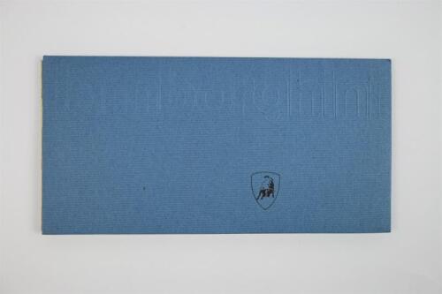 LAMBORGHINI: An original set of rare 1970's Lamborghini model data cards. Countach, Espada, Jarama S, Miura SV, Urraco P250 model data cards