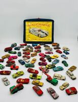 MATCHBOX: A large group of vintage 1:64 scale models, mostly Matchbox with Matchbox case [Location: Sydney]