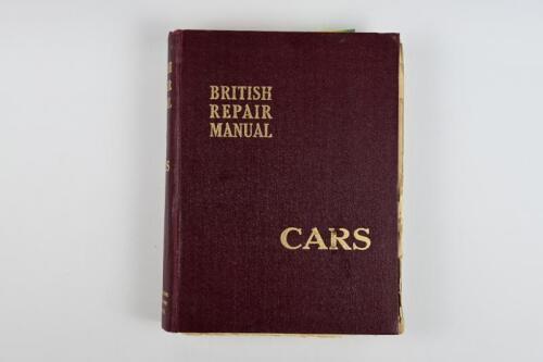 BRITISH REPAIR MANUAL: A voluminous 1950 Edition British Repair Manual for numerous British car makes