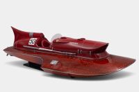 A modern, detailed model of the 1951 Timossi-Ferrari racing hydroplane Arno XI on stand, 21cm high, 91cm wide, 38cm deep [Location: Melbourne] - 2