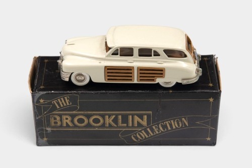 PACKARD: A 1:43 scale Brooklin Collection White Metal model of a 1948 Packard Station Sedan Woodie
