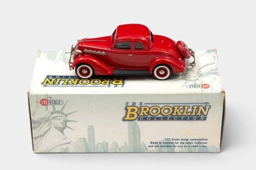 PLYMOUTH: A 1:43 scale Brooklin Collection White Metal model of a 1935 Plymouth 5-Window Coupe