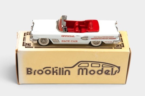 PONTIAC: A 1:43 scale Brooklin Collection White Metal model of a 1958 Pontiac Bonneville - Indianapolis Pace Car - Special Edition 1989