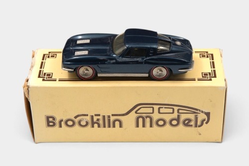 CORVETTE: A 1:43 scale Brooklin Collection White Metal model of a 1963 Chevrolet Corvette Stingray Coupe
