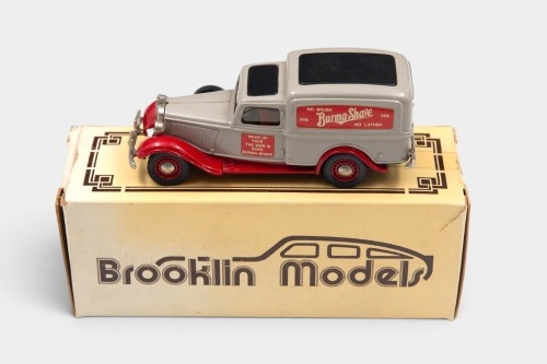 196 · DOGE: A 1:43 scale Brooklin Collection White Metal model of a 1936 Dodge Van in 'Burma Shave' livery