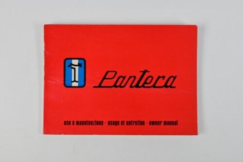 DETOMASO: A rare 1972 Detomaso Pantera Owner Manual