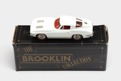 CORVETTE: A 1:43 scale Brooklin Collection White Metal model of a 1963 Corvette Stingray Coupe