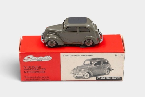 FORD POPULAR: A 1:43 scale handcrafted model by Sommerville of a Ford Popular E103 in grey