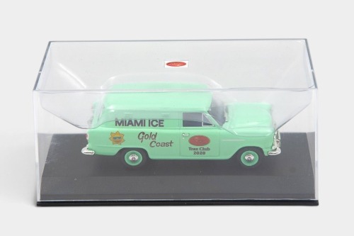 230 · FC HOLDEN: A Trax 1:43 scale Holden FC panel van model, finished in green paintwork with graphics, this is the Trax club 2020 model