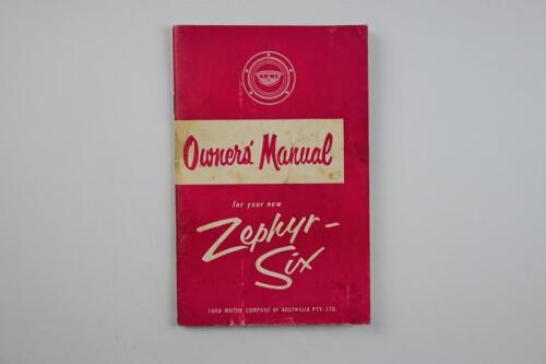 FORD: A 1959 'Zephyr -Six' Owner's Manual produced by Ford Motor Company of Australia