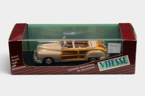 CHRYSLER: A 1:43 scale Vitesse model, a Chrysler town & country convertible, finished in fawn paintwork, model number 490