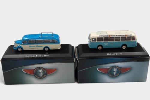 243 · BUS: Two 1:76 scale ATLAS EDITIONS - 'CLASSIC COACHES COLLECTION' - bus models. Holland Coach & Mercedes-Benz O 3500