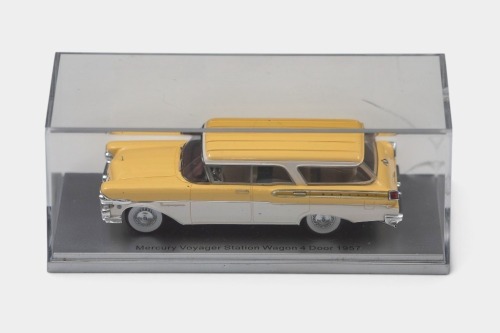 MERCURY: A 1:43 scale Kess Models 1957 Mercury Voyager Station Wagon in light yellow over white, within box