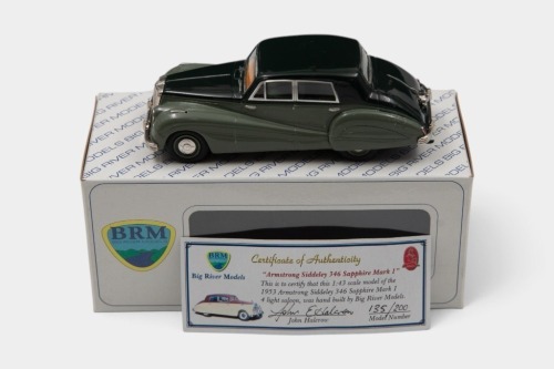 ARMSTRONG SIDDELEY: A 1:43 scale BRM (Big River Models) 1953 Armstrong Siddeley 346 Sapphire MKI 4 Light Saloon, limited edition 135/200