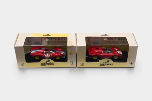DINO 206/S: Two 1:43 scale models of a 1966 Ferrari Dino 206/S, including one in Monza 1956 livery