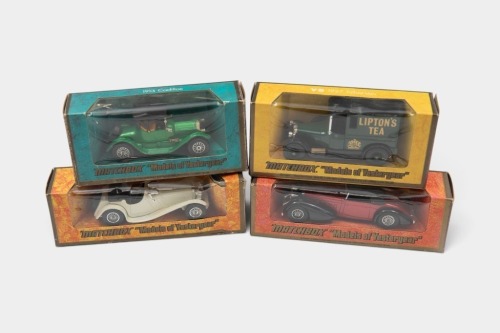 MATCHBOX: Four 1:43 scale Matchbox 'Models of Yesteryear' models, including Jaguar SS100, Talbot Van, Cadillac and Hispano Suiza