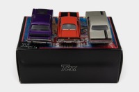 TRAX: A 1:43 scale Trax Models 3-car set 'The Aussie Muscle Car War of 71' comprising Holden HK Monaro Coupe, Valiant R/T Charger, and a Ford XY Falcon GTHO Phase III - 3