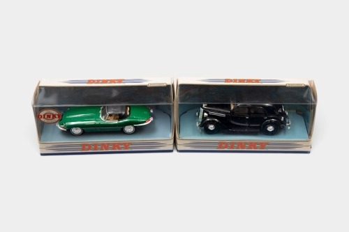 301 · DINKY: Two 1:43 scale Matchbox 'The Dinky Collection' models, including DY-1 1968 Jaguar E-Type MK1.5 and DY-5 1950 Ford V8 Pilot