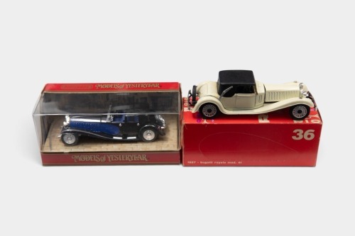 305 · BUGATTI: Two 1:43 scale models of Bugatti Royales, including one by Matchbox (Models of Yesteryear) and the other by RIO