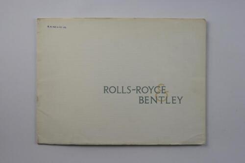 ROLLS-ROYCE: A 1964 Rolls-Royce and Bentley sales brochure. With Bentley and Rolls-Royce black and white pictures