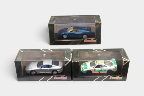 333 · FERRARI: Three 1:43-scale Detail Cars models of Ferraris, including a 512M, 456 GT, and a F40 1994 'Totip Racing'