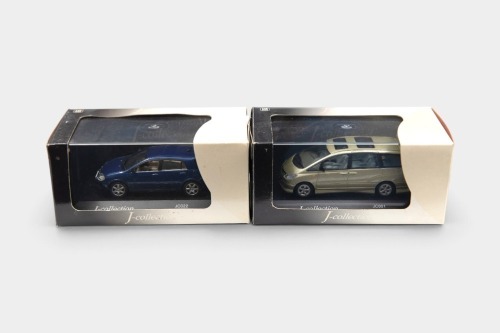 TOYOTA: Two 1:43 scale J-Collection models of Toyotas, including a Toyota Corolla hatch and a Toyota Previa minivan