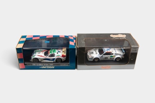 LE MANS: Two 1:43 scale Le Mans models, including an Action Models Panoz GTR-1 1997 Le Mans and a Quartzo BMW M1 'Ecole Des Cadres 1984 Le Mans model