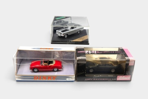 MODELS: Three 1:43 scale models, including two Opels and one Volkswagen Karmann-Ghia