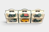 LLEDO: Six Lledo Days Gone series models, each petroleum-themed, including Castrol, Pennzoil, Shell/BP, and Duckham's Oils