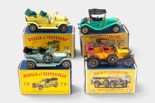 MATCHBOX: Four Matchbox 'Models of Yesteryear' models within original boxes, including Y13, Y14, Y15, Y16