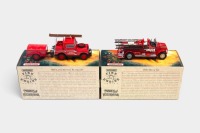 FIRE ENGINES: Two 1:43 scale Matchbox Fire Engine Series models, including YFE01 1920 Mack AC & YFE02 1949 Land Rover Auxiliary - 2