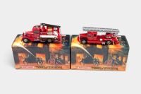 FIRE ENGINES: Two 1:43 scale Matchbox Fire Engine Series models, including YFE05 1932 Mercedes-Benz Ladder Truck & YFE06 1932 Ford AA Fire Engine