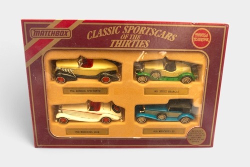 MATCHBOX: A Matchbox 'Models of Yesteryear' Classic Sportscars of the Thirties' box set containing four models