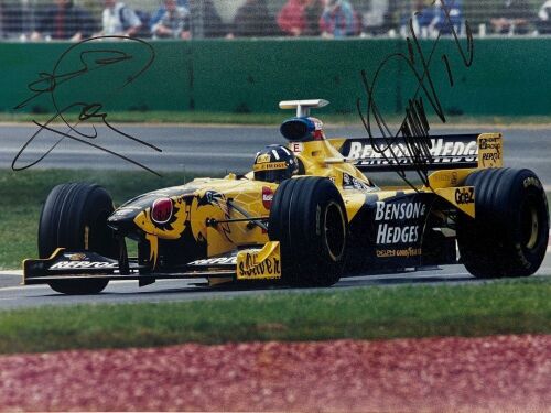 DAMON HILL & EDDIE JORDAN: A signed original photograph by John Morris [Location: Sydney]