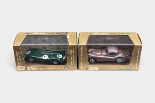 JAGUAR: Two 1:43 scale Brumm model Jaguars, including a Jaguar D Type and a Jaguar XK120
