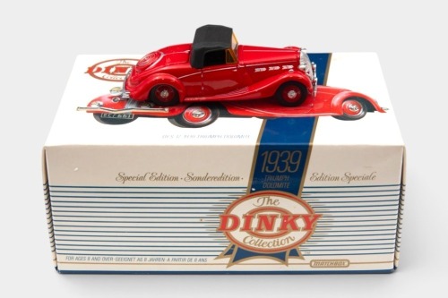 TRIUMPH: A 1:43 scale Matchbox 'The Dinky Collection' model of a 1939 Triumph Dolomite, boxed