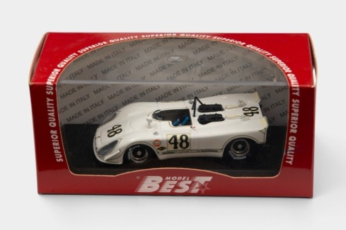 PORSCHE: A 1:43 scale model by Best Model of a Porsche 908/02 Spyder 'Flunder' as raced at Sebring 1970 by Steve McQueen and Peter Revson #48