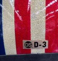 HELMET: An open faced helmet with US style stars & stripes, sticker marked 'DS D-3'' [Location: Melbourne] - 5