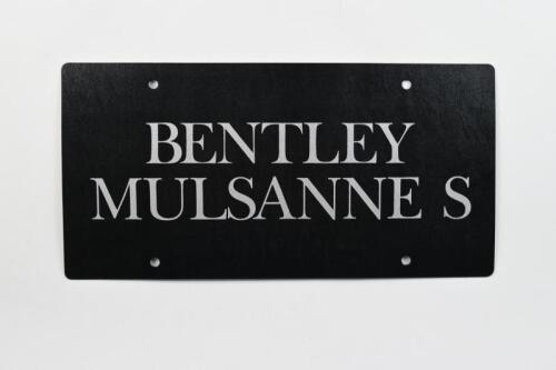 BENTLEY: A Bentley Mulsanne S plate cover
