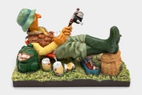 G.FORCHINO: A limited edition (No.07215) sculpture by Guillermo Forchino, titled 'The Fisherman', measures approx. 33cm wide, 45cm high, with rod attached