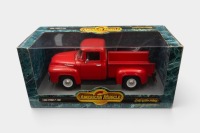 FORD F-100: A 1:18 scale Ertl American Muscle model of a 1956 Ford F-100 pickup in red