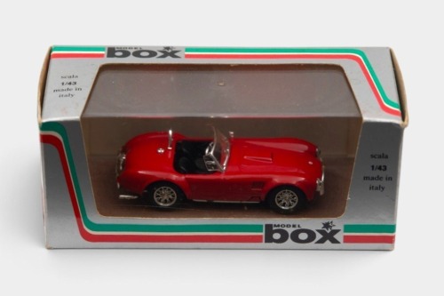 AC SHELBY COBRA: A Box model 1:43 scale AC Shelby Cobra model, Ruote A Raggi, product number 8410