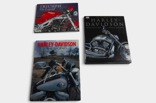 HARLEY / TRIUMPH: Three hardcover books relating to Harley-Davidson & Triumph [Location: Melbourne]